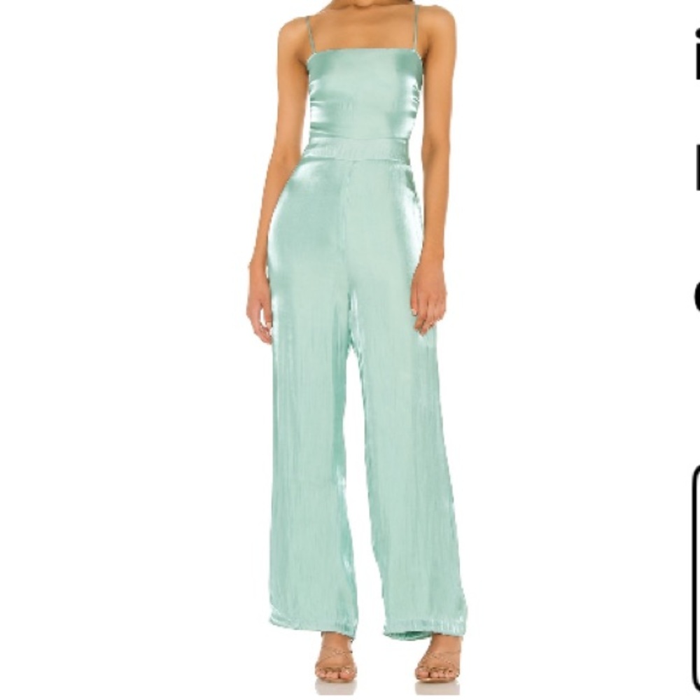 Line & Dot Light Blue Strappy Jumpsuit